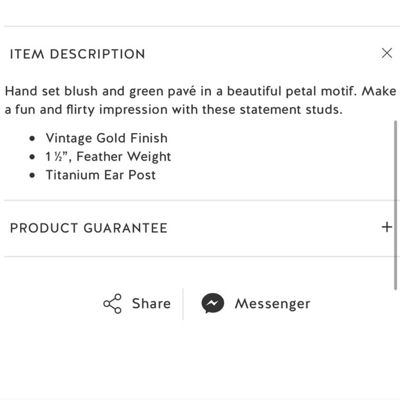 Stella & Dot | Pavé Rhinestone Peach + Green Petal Earrings Retired - Picture 4 of 7